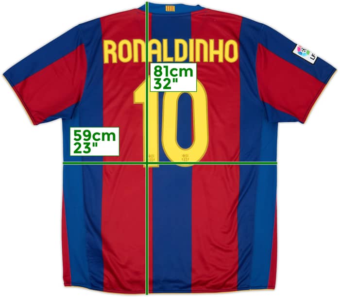 2007-08 Barcelona Home Shirt Ronaldinho #10 - 8/10 - (XL)