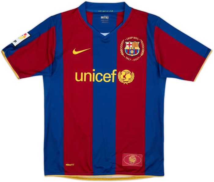 2007-08 Barcelona Home Shirt Messi #19 - 9/10 - (L.Boys)