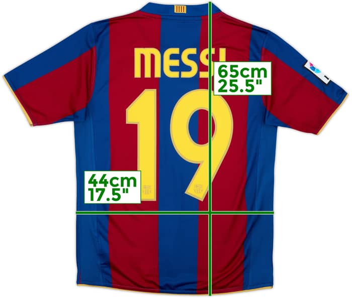 2007-08 Barcelona Home Shirt Messi #19 - 9/10 - (L.Boys)