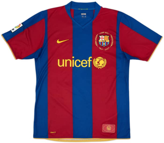 2007-08 Barcelona Home Shirt Ronaldinho #10 - 8/10 - (M)