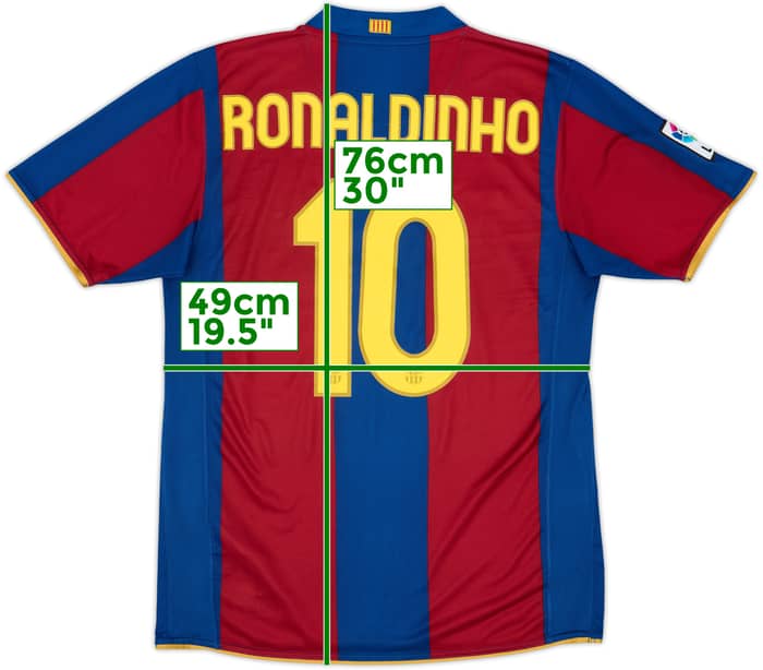 2007-08 Barcelona Home Shirt Ronaldinho #10 - 8/10 - (M)