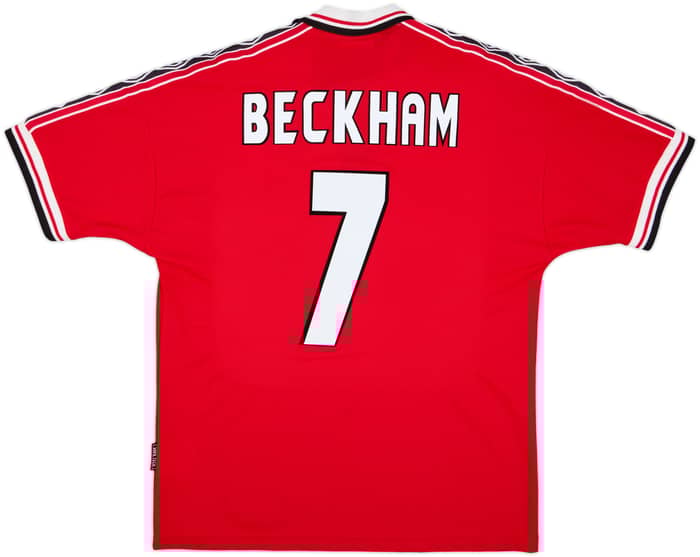 1998-00 Manchester United Home Shirt Beckham #7 - 8/10 - (L)