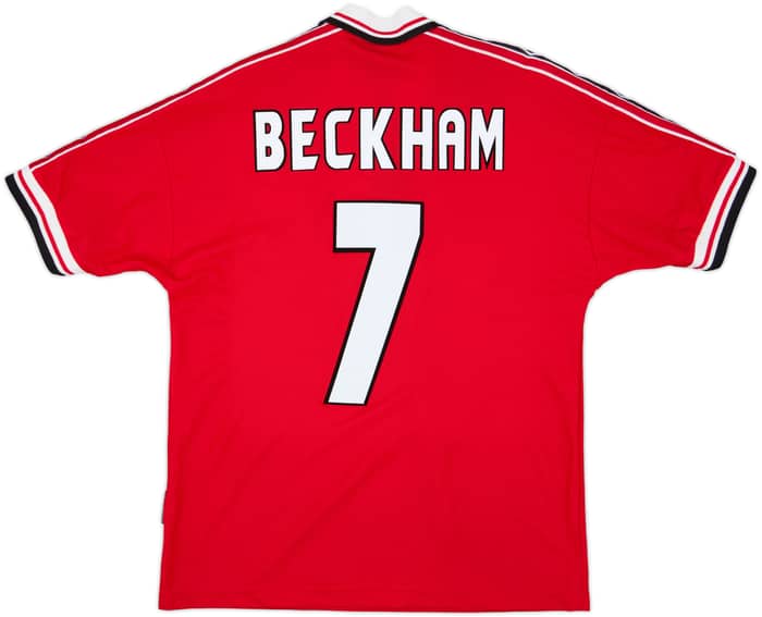 1998-00 Manchester United Home Shirt Beckham #7 - 6/10 - (M)