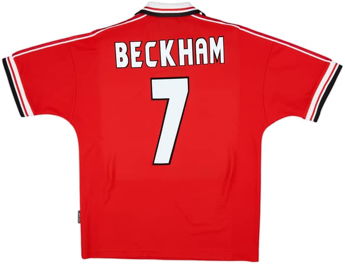 1998-00 Manchester United Home Shirt Beckham #7 - 6/10 - (M)