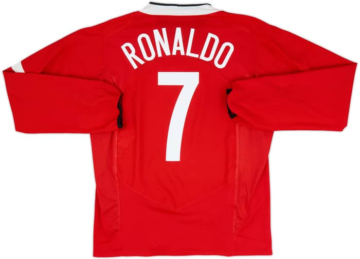 2004-06 Manchester United Home L/S Shirt Ronaldo #7 - 8/10 - (L)