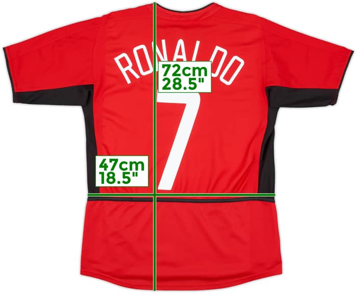 2002-04 Manchester United Home Shirt Ronaldo #7 - 8/10 - (XL.Boys)