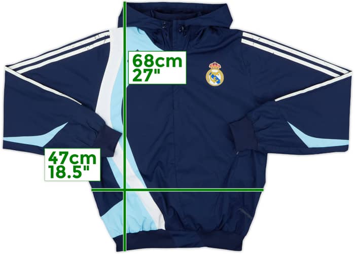 2007-08 Real Madrid adidas 1/4 Zip Hooded Rain Jacket - 5/10 - (S)