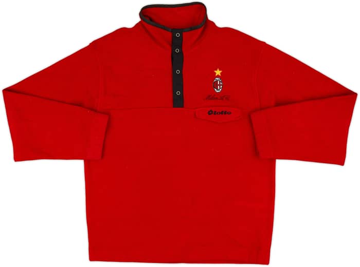 1995-96 AC Milan Lotto Button Fleece Top - 8/10 - (XL)