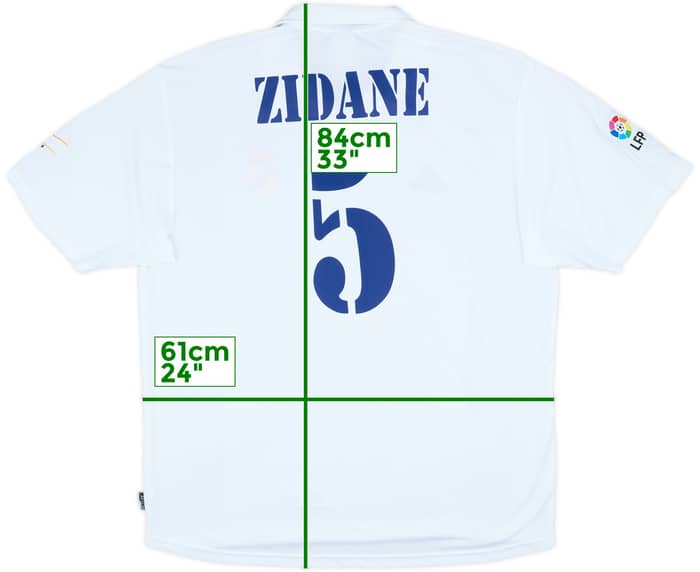 2002-03 Real Madrid Centenary Home Shirt Zidane #5 - 7/10 - (XL)
