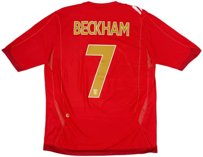 2006-08 England Away Shirt Beckham #7 - 6/10 - (L)