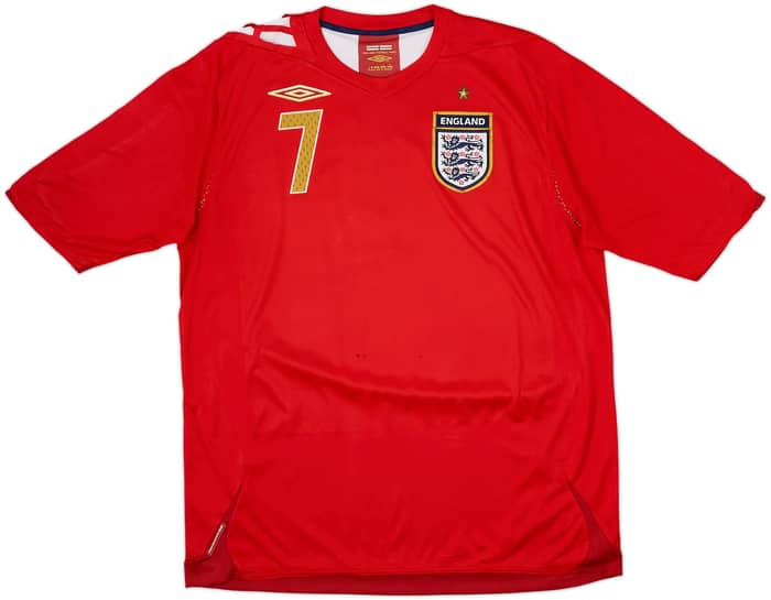 2006-08 England Away Shirt Beckham #7 - 6/10 - (L)