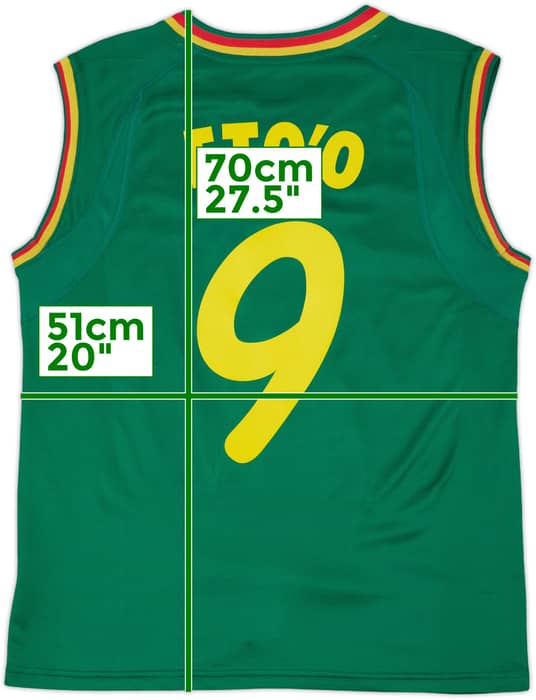 2002 Cameroon Home Vest Shirt Eto'o #9 - 5/10 - (L)