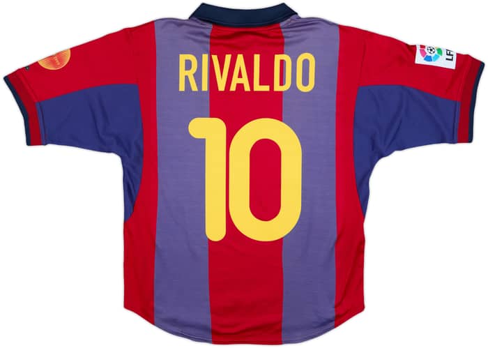2000-01 Barcelona Home Shirt Rivaldo #10 - 9/10 - (S)