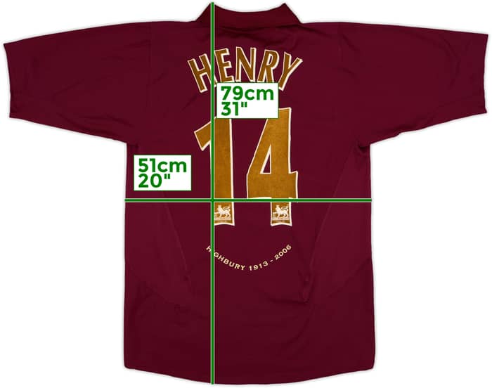 2005-06 Arsenal Home Shirt Henry #14 - 6/10 - (M)