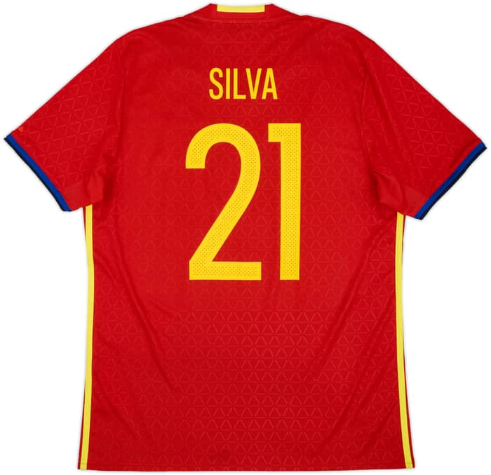 2016-17 Spain Home Shirt Silva #21 - 10/10 - (L)