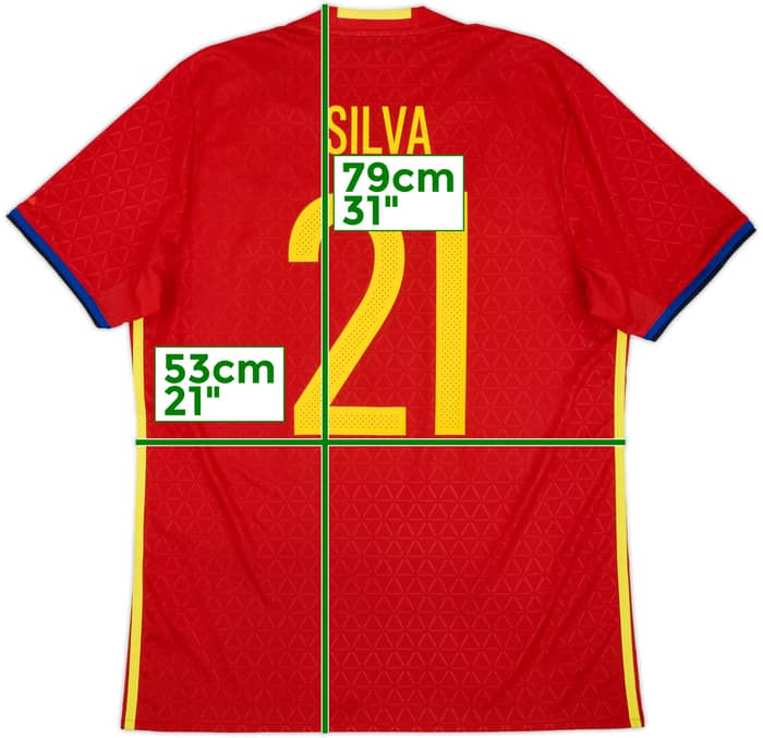 2016-17 Spain Home Shirt Silva #21 - 10/10 - (L)