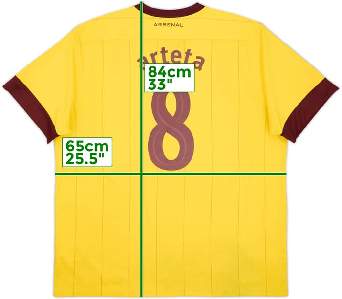 2010-13 Arsenal Away Shirt Arteta #8 - 6/10 - (XXL)