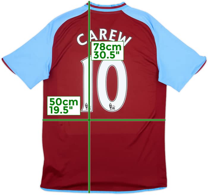 2008-09 Aston Villa Home Shirt Carew #10 - 7/10 - (M)