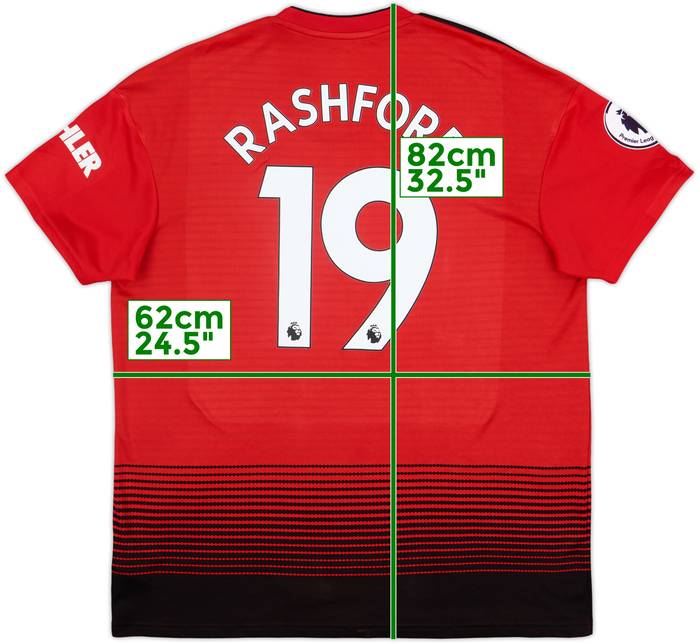 2018-19 Manchester United Home Shirt Rashford #19 - 9/10 - (XL)