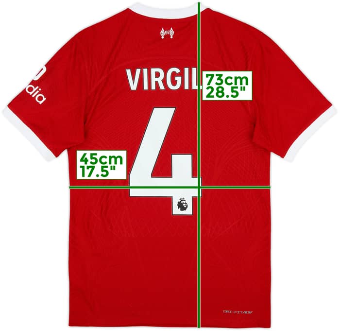 2023-24 Liverpool Authentic Home Shirt Virgil #4 - 10/10 - (S)
