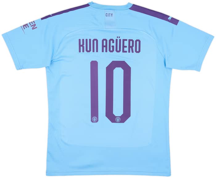 2019-20 Manchester City Home Shirt Kun Aguero #10 - 9/10 - (M)