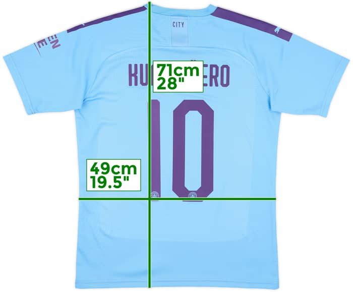 2019-20 Manchester City Home Shirt Kun Aguero #10 - 9/10 - (M)