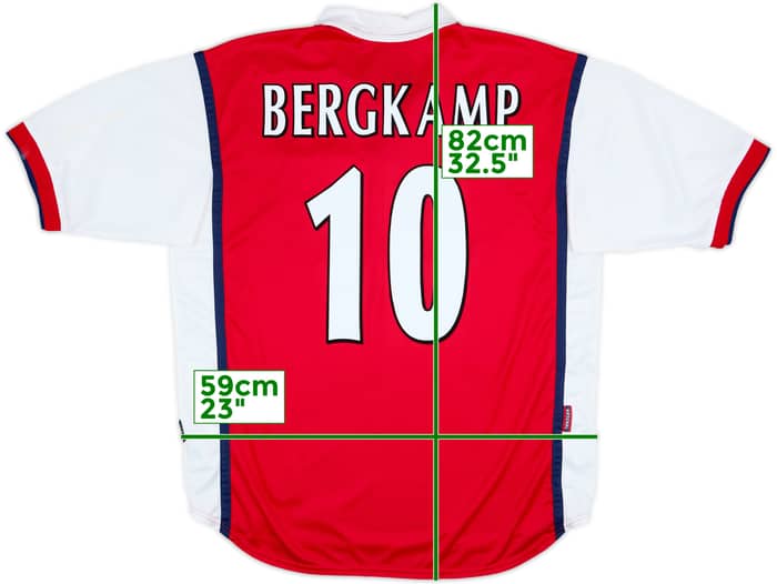 1999-00 Arsenal Home Shirt Bergkamp #10 - 8/10 - (XL)