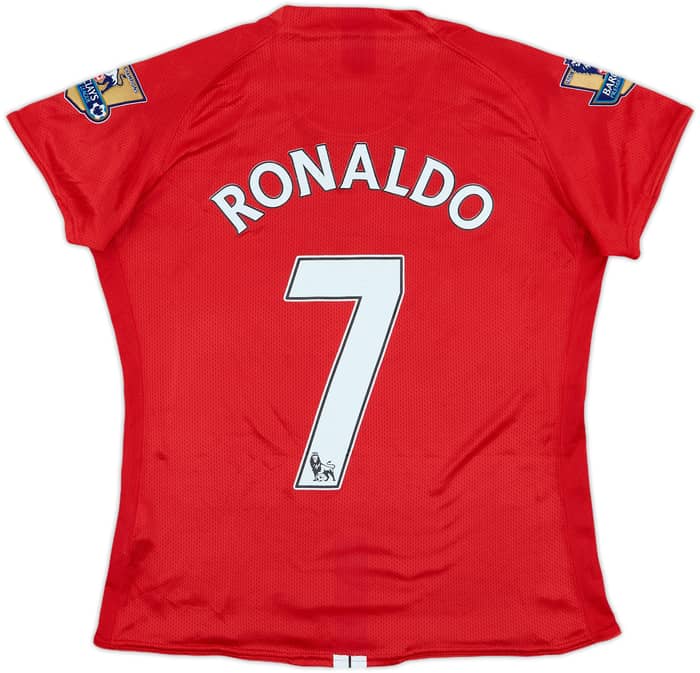 2007-09 Manchester United Home Shirt Ronaldo #7 - 7/10 - (Women's L)