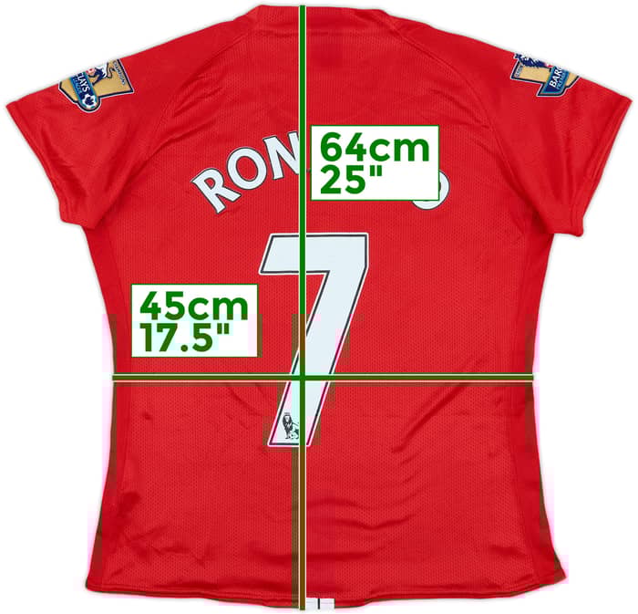 2007-09 Manchester United Home Shirt Ronaldo #7 - 7/10 - (Women's L)