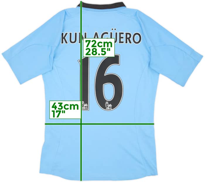 2012-13 Manchester City Home Shirt Kun Aguero #16 - 6/10 - (S)