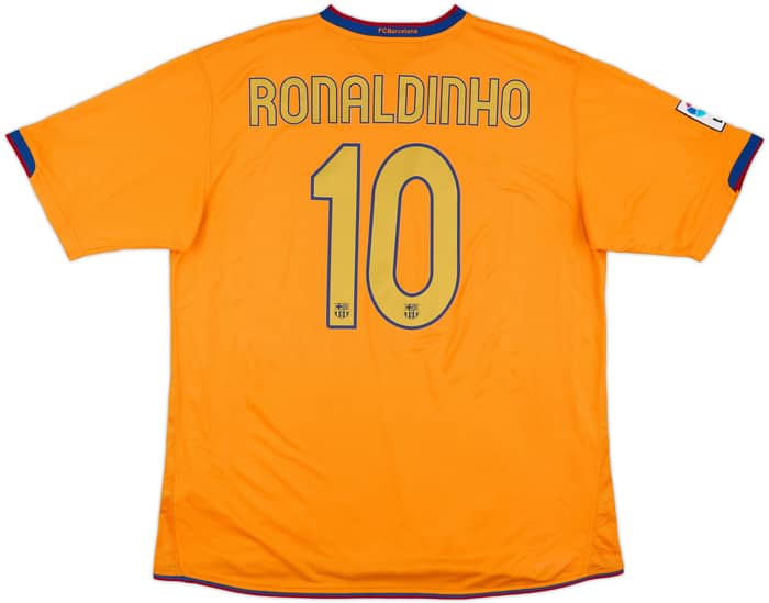 2006-08 Barcelona Away Shirt Ronaldinho #10 - 9/10 - (XL)