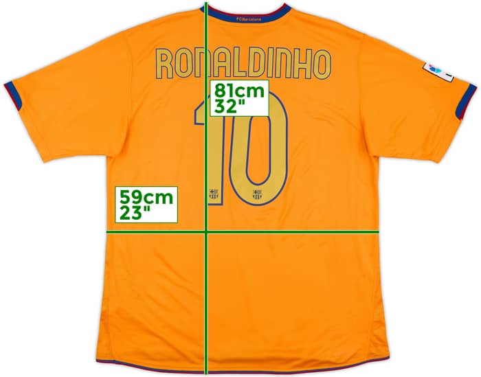 2006-08 Barcelona Away Shirt Ronaldinho #10 - 9/10 - (XL)