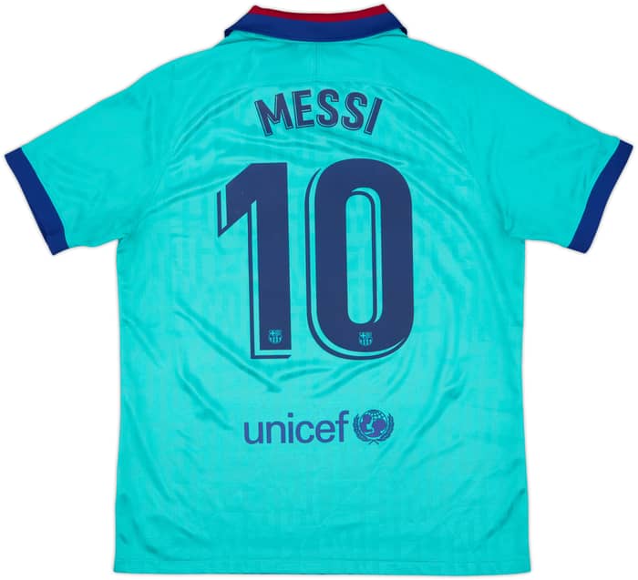 2019-20 Barcelona Tercera Camiseta de Liga de Campeones Messi #10 - 8/10 - (L)