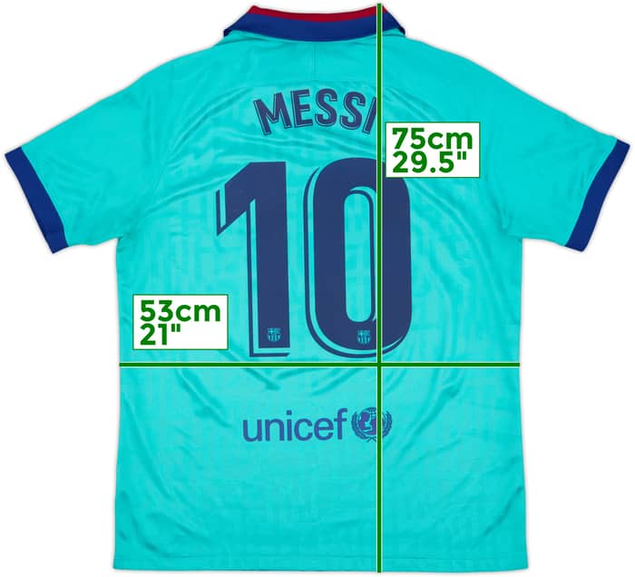 2019-20 Barcelona Tercera Camiseta de Liga de Campeones Messi #10 - 8/10 - (L)