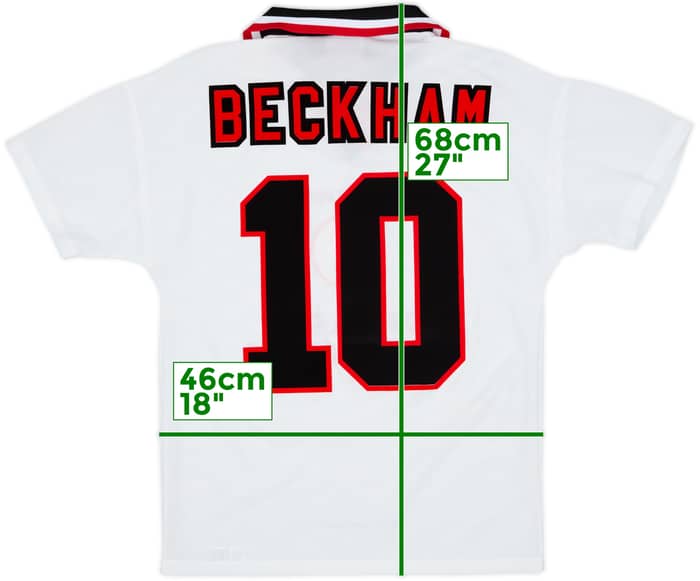 1996-97 Manchester United Away Shirt Beckham #10 - 10/10 - (Y)