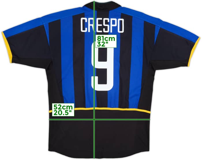 2002-03 Inter Milan Home Shirt Crespo #9 - 6/10 - (M)