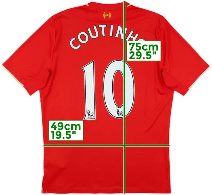 2015-16 Liverpool Home Shirt Coutinho #10 - 5/10 - (M)