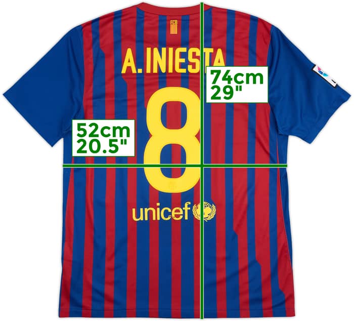 2011-12 Barcelona Home Shirt A.Iniesta #8 - 7/10 - (L)