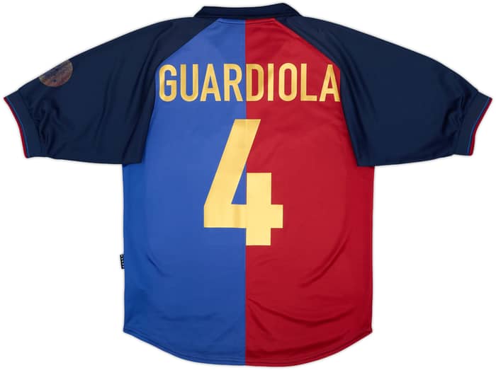1999-00 Barcelona Centenary Home Shirt Guardiola #4 - 6/10 - (S)