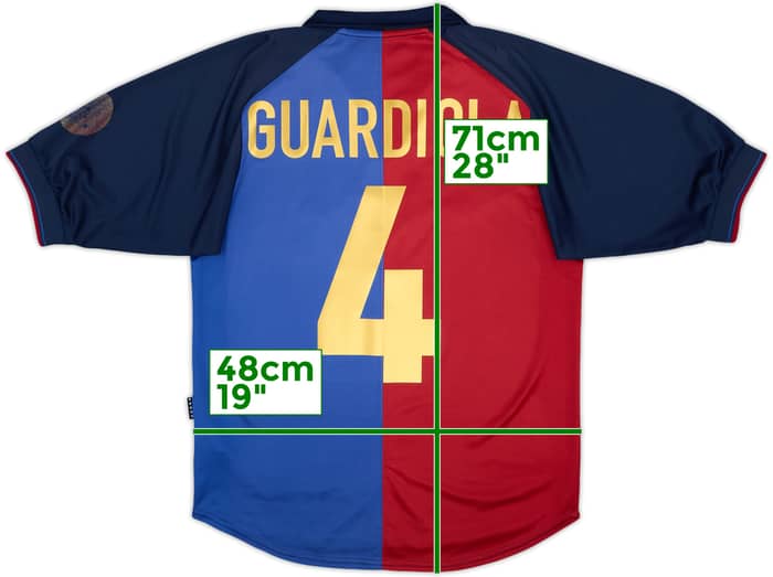 1999-00 Barcelona Centenary Home Shirt Guardiola #4 - 6/10 - (S)