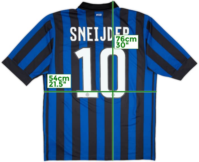 2011-12 Inter Milan Home Shirt Sneijder #10 - 6/10 - (L)