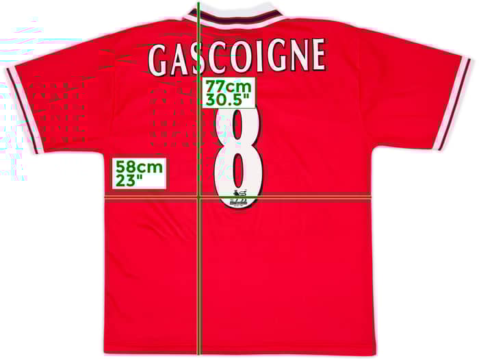 1998-99 Middlesbrough Home Shirt Gascoigne #8 - 9/10 - (XL)