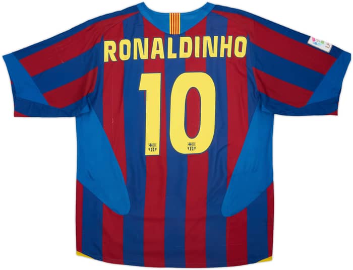2005-06 Barcelona Home Shirt Ronaldinho #10 - 7/10 - (L)