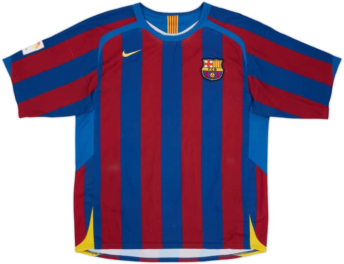 2005-06 Barcelona Home Shirt Ronaldinho #10 - 7/10 - (L)