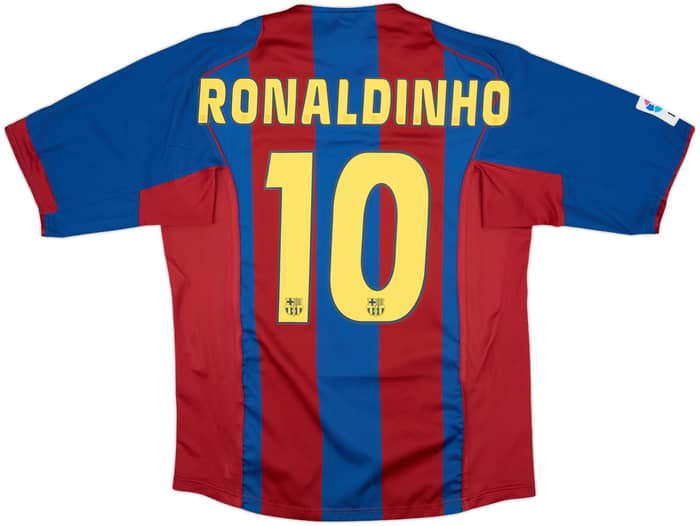 2004-05 Barcelona Home Shirt Ronaldinho #10 - 7/10 - (M)
