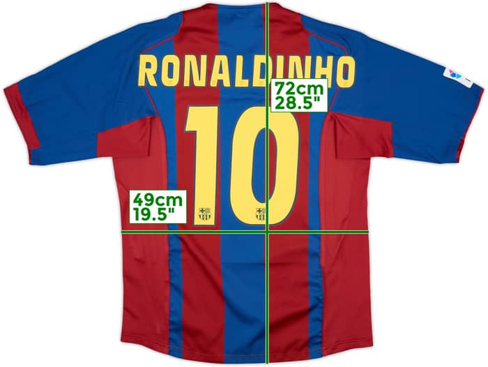 2004-05 Barcelona Home Shirt Ronaldinho #10 - 7/10 - (M)
