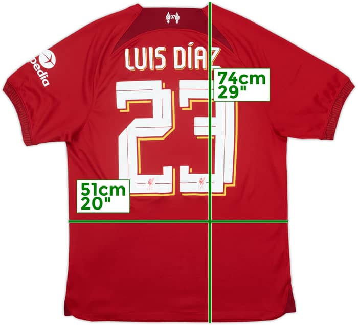 2022-23 Liverpool Home Shirt Luis Diaz #23 - 7/10 - (M)