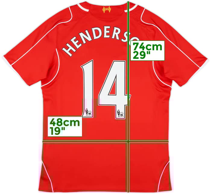 2014-15 Liverpool Home Shirt Henderson #14 - 6/10 - (M)