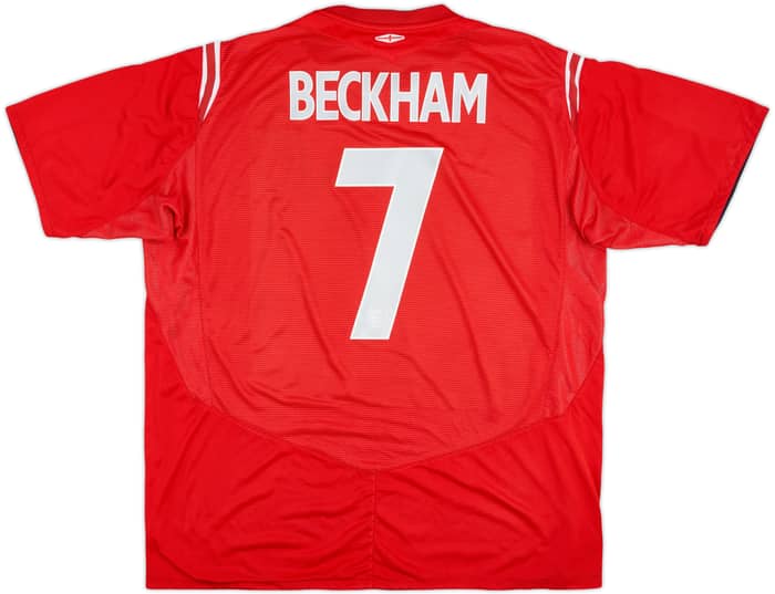 2004-06 England Away Shirt Beckham #7 - 8/10 - (3XL)