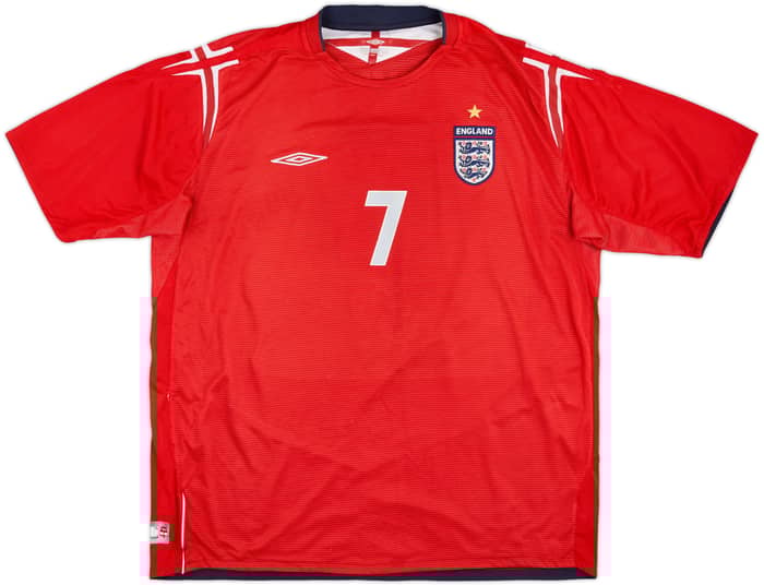 2004-06 England Away Shirt Beckham #7 - 8/10 - (3XL)
